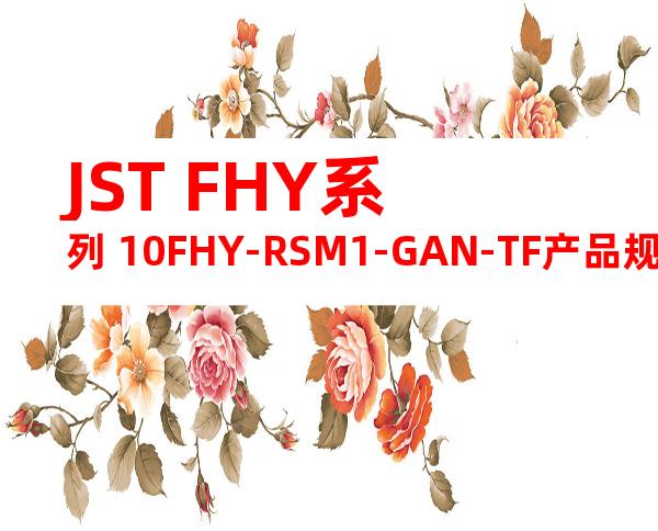 JST FHY系列 10FHY-RSM1-GAN-TF产品规格书